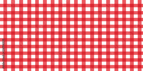 Red Gingham Background with Red and White Plaid Checkered Pattern for Fabric, Tablecloth, Picnic Textile, Wallpaper and Seamless Decorative Design