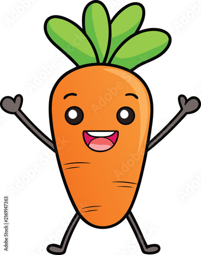cartoon carrot character smiling
