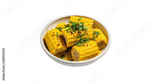 Golden fried plantain bites in bowl with fresh herbs for gourmet Caribbean cuisine plating