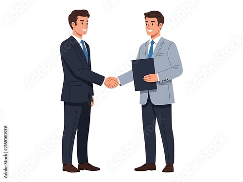 Two professional businessmen shaking hands to finalize a corporate agreement