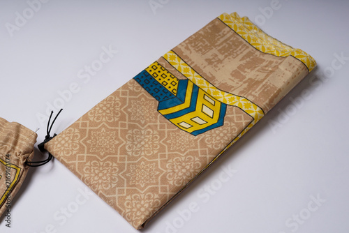 Decorative Traditional Fabric on Light Background