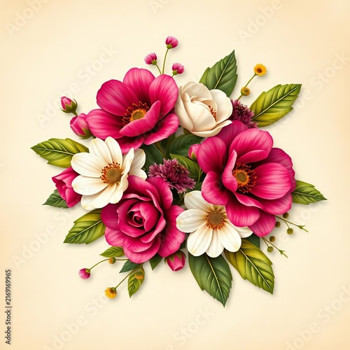 Elegant floral design with golden accents over textured paper background, intricate, ornamental