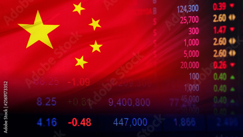 Photography China stock market trading and national economy analysis concept