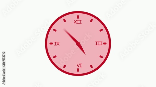 Minimal wall clock with roman numerals simple modern time design animation