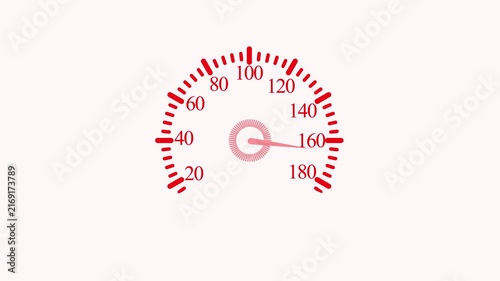 Speedometer gauge with the needle pointing minimal animation