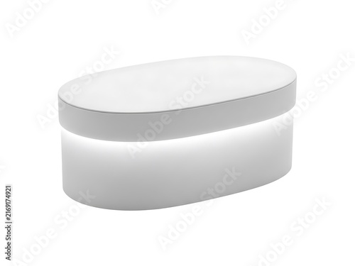 Minimalist oval coffee table with soft integrated ambient led lighting