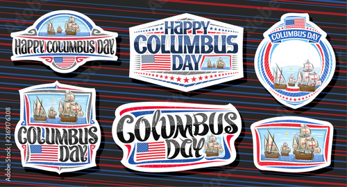 Vector logos for Columbus Day