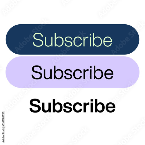 Subscribe Button Vector Set Modern Web and Mobile UI App Interface Element Collection