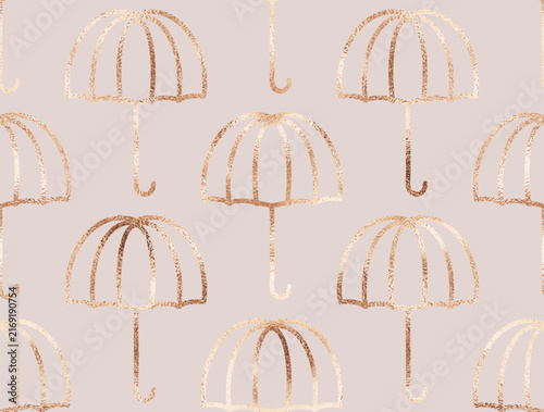 Seamless autumn pattern background with umbrella for textile design.