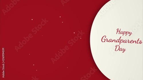 National grandparents day greeting card elements clean minimalist flat design motion graphics backdrop for family appreciation messaging