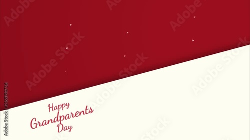 National grandparents day greeting card template minimalist red white paper cut style elegant typography background for holiday social media post