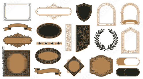 Ornate Frames and Banners - Decorative Elements on Transparent Background