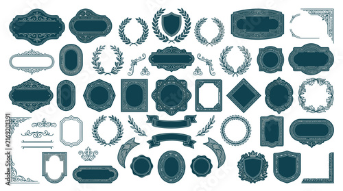 Ornate Frames and Emblems - Vintage Design Elements