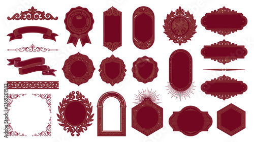 Ornate Victorian Frames and Borders Collection, Isolated