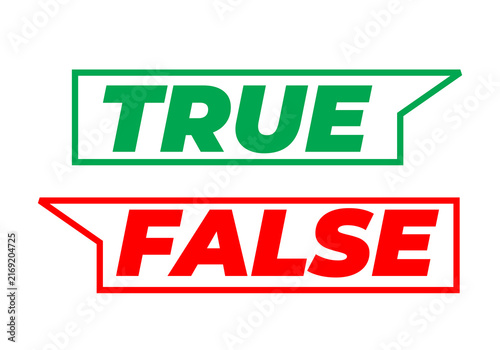 True and False Typography Comparison in Bold Green and Red