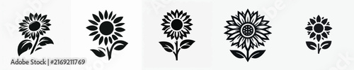Sunflower Silhouette Vector Illustration