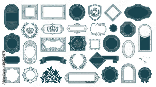 Vintage Frames and Borders Collection: Ornate, Decorative, Isolated Elements