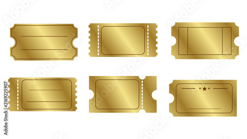 set of golden tickets vector illustration