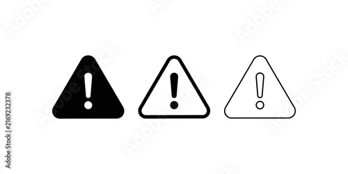 Принти на полотні Warning exclamation mark in triangle icon set for alert concepts.