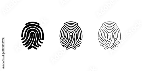 Obraz na płótnie Fingerprint biometric authentication icons for secure digital login app