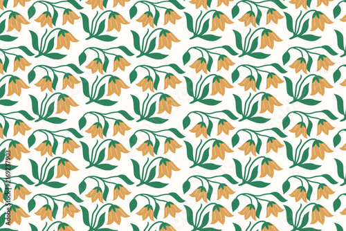 Abstract seamless floral pattern. Minimalist botanical background perfect for eco friendly branding, wallpaper, and textile design.

