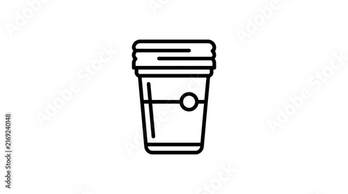 Isolated coffee cup icon, outline illustration on transparent background.