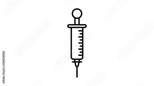 Isolated medical syringe icon, healthcare and vaccination symbol