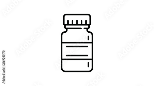 Isolated Medicine Bottle Icon, Pill Container, Pharmaceutical Symbol