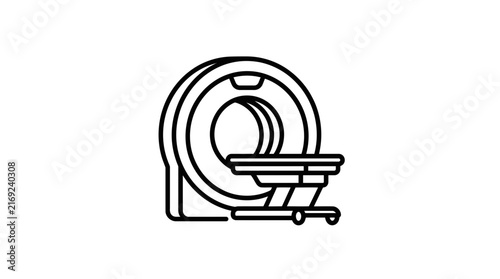 Medical Scanner Icon, CT MRI Machine, Isolated On Transparent Background