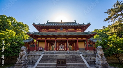 三光寺の伝統建築と境内 釜山 韓国 / Traditional Temple Architecture at Samgwangsa Temple Busan South Korea