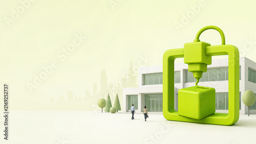 Obraz na płótnie Rapid prototyping concept with 3d printer icon