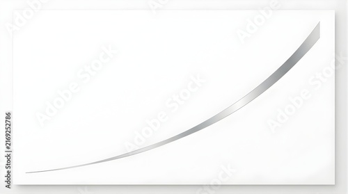 Abstract silver curved line on a clean white minimalist background