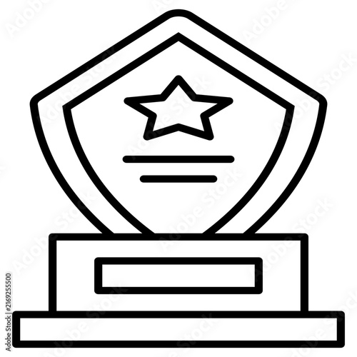 Shield trophy plaque icon star award recognition prize winner