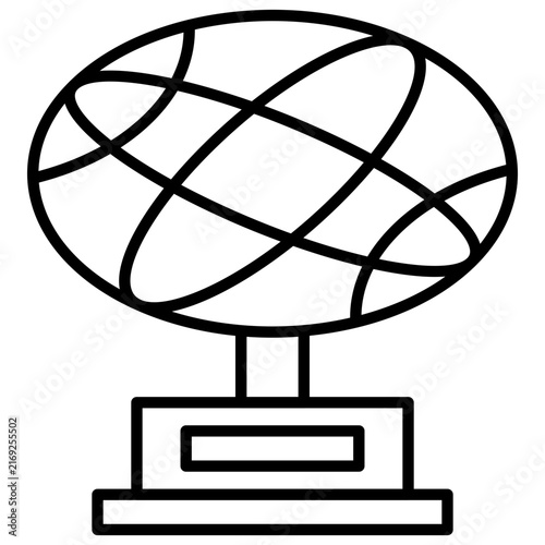 Globe trophy icon world award international prize winner
