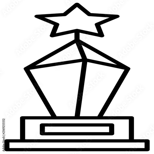 Star crystal trophy icon geometric award glass prize winner