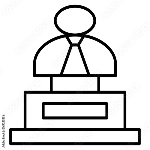 Person bust statue trophy icon corporate award leader winner UI vector element
