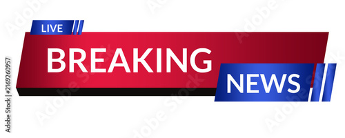 Red and Blue Live News Lower Third Strip for Television and Streaming, Professional Breaking News Alert Banner in Red and Blue Gradient Style