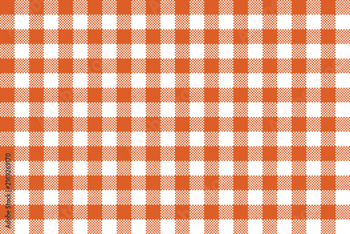 Orange Buffalo Check Seamless Pattern Halloween Background with Micro Checker Design
