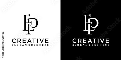 EP or PE initial letter logo design vector concept