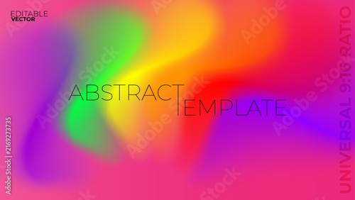 Abstract Vibrant Vector Template Background With Blurry Rainbow Mesh Gradient Waves and Aura Blur for Modern Poster or Social Media Banner