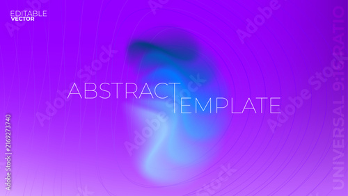 Abstract Violet Vector Template Background With Neon Blue Mesh Gradient Spot and Curved Contour Lines for Digital Cover or Banner Design