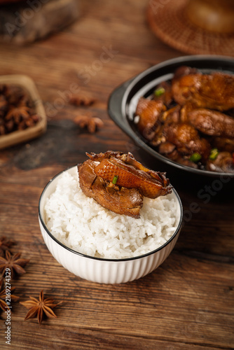Braised Goose Stew with Rice - Traditional Farmhouse Cooking in Iron Pot