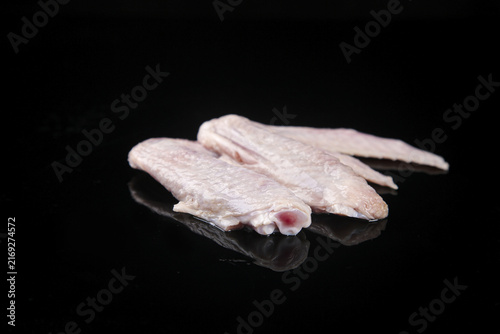 Raw Duck Wings on Black Slate - Fresh Poultry Meat for Cooking
