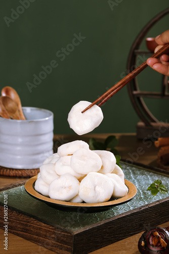 Fresh White Steamed Dumplings with Chopsticks Traditional Asian Cuisine Farmhouse Kitchen