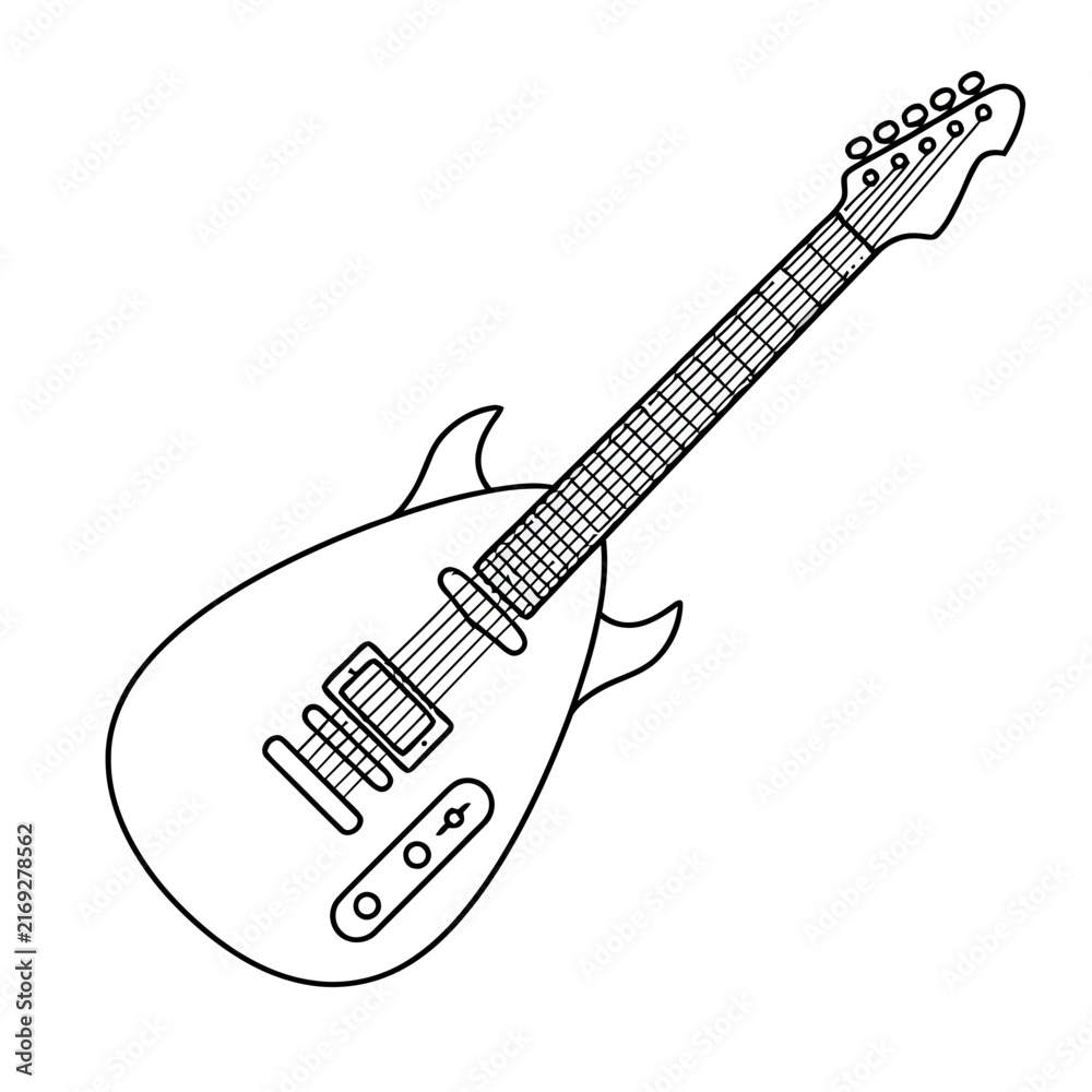 Fototapeta premium Electric guitar outline