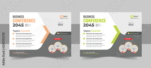 Live streaming event invitation banner and training poster layout, live webinar event invitation banner layout
