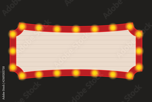 Retro-style lightbox or sign with illuminated edges
