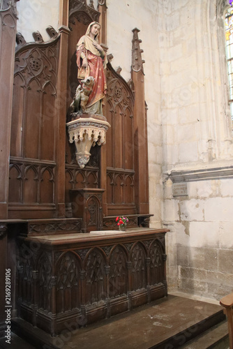 Photography altar and altarpiece in a chapel in the saint-rémy church in dieppe in normandy