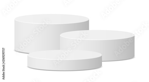 3D white podium step stage platform pedestal stand display isolated png background