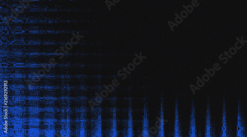 Abstract Dark Blue Noise Glitch Texture Background with Copy Space